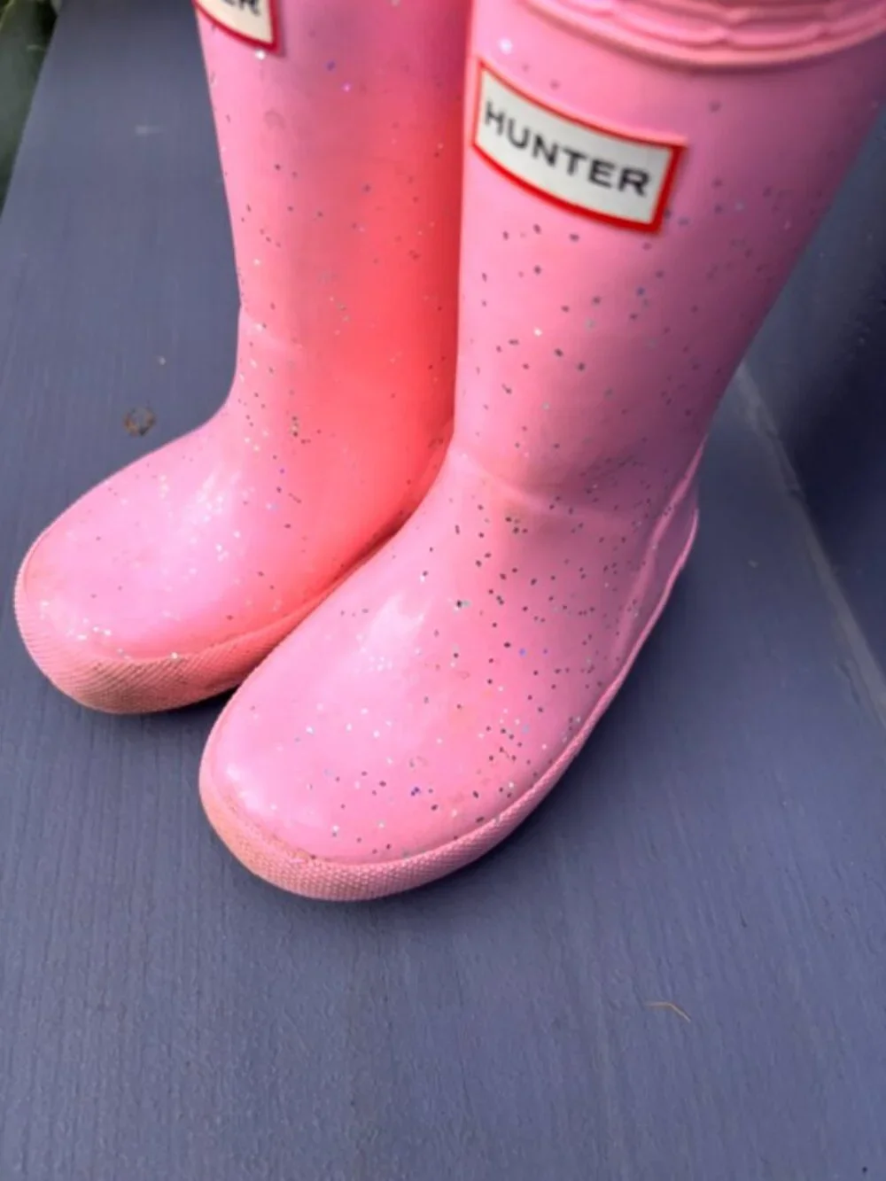 Hunter pink sparkle rain boots - Size 8 (~Age 4)